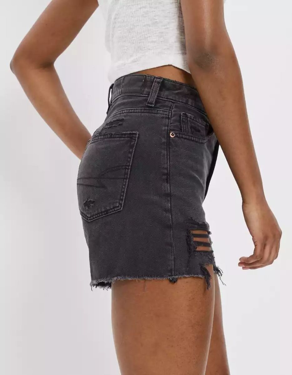 Shorts American Eagle AE Denim Highest Taille Baggy Noir Femme | QGV-93270889